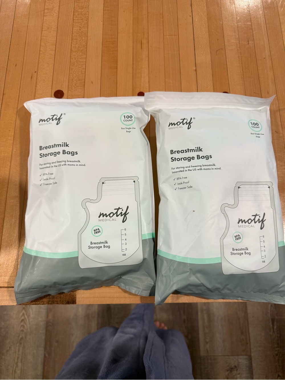 Motif Medical White Breastmilk Storage Bags - 100 Count 6 oz